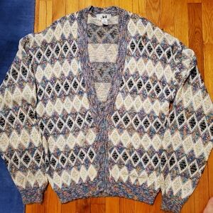Men's Jed Vintage 80's Multicolor Cardigan Sweater